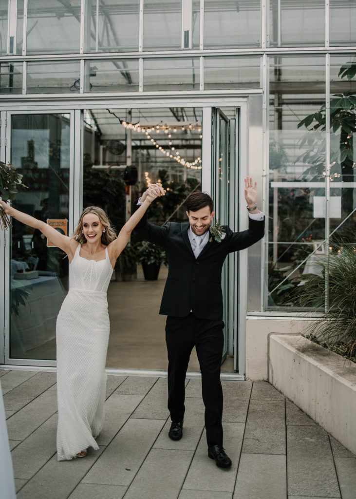 Couples entrance at Downtown Market Grand Rapids Wedding