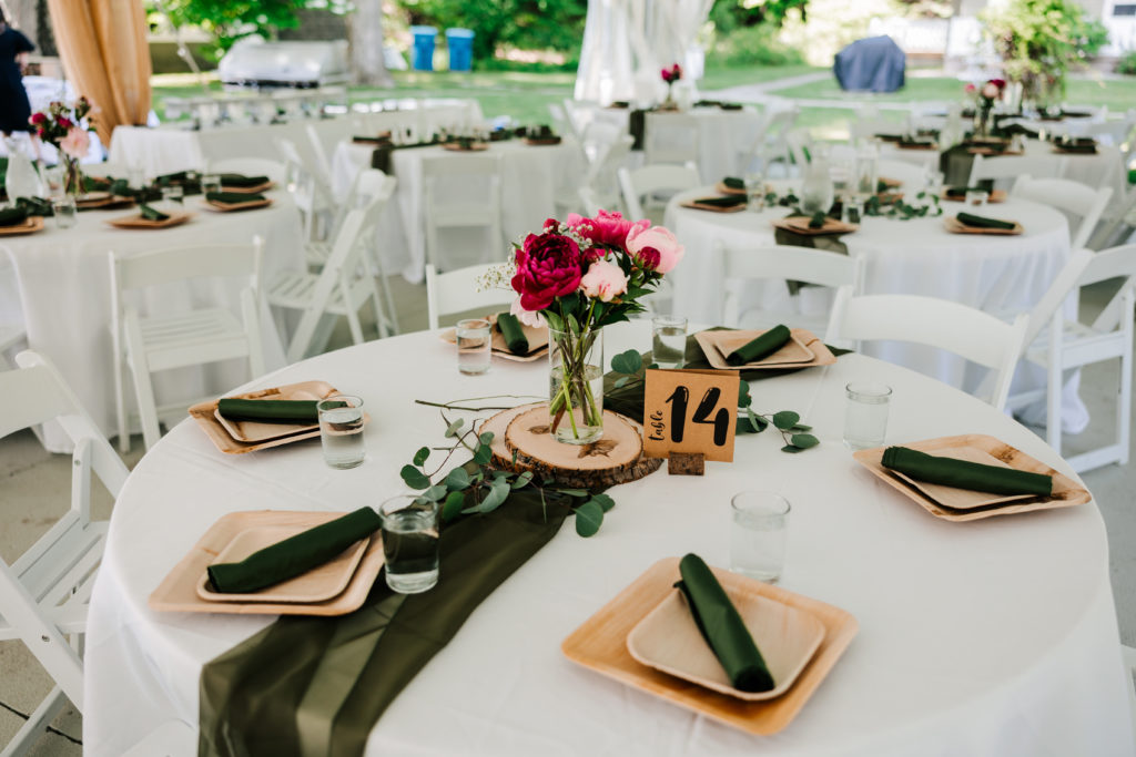 guest tables at Michillinda Lodge Wedding