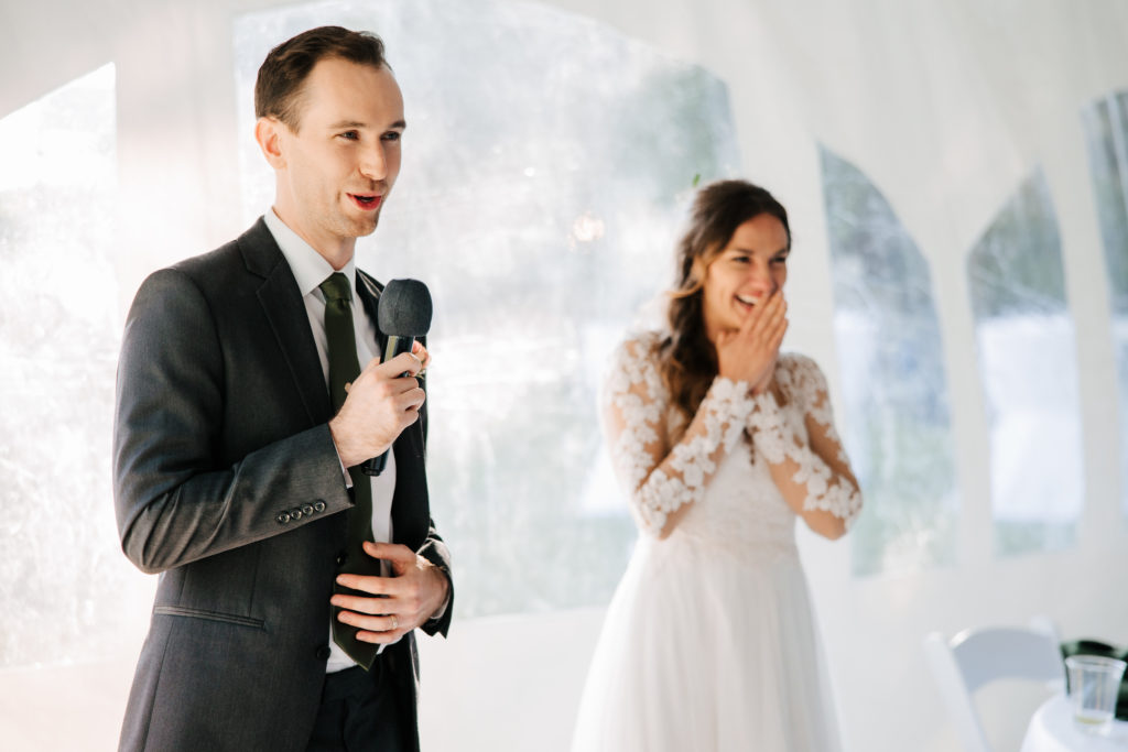 groom speech at Michillinda Lodge Wedding