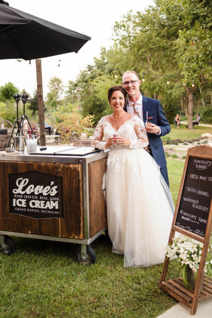 love's ice cream at Inisfree Farm Wedding