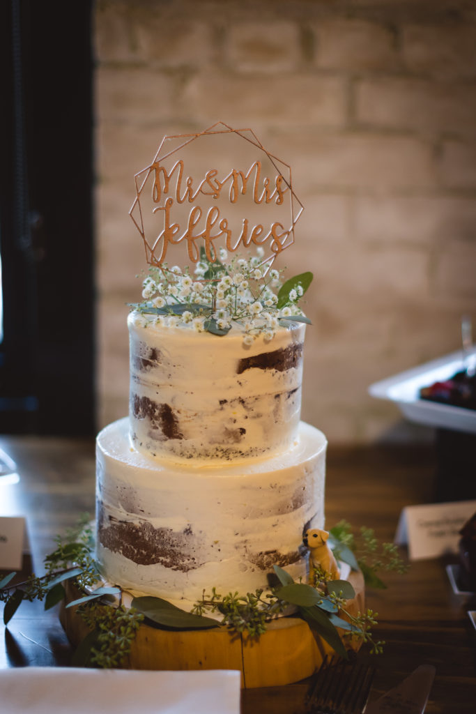 Wedding cake at Journeyman Distillery wedding