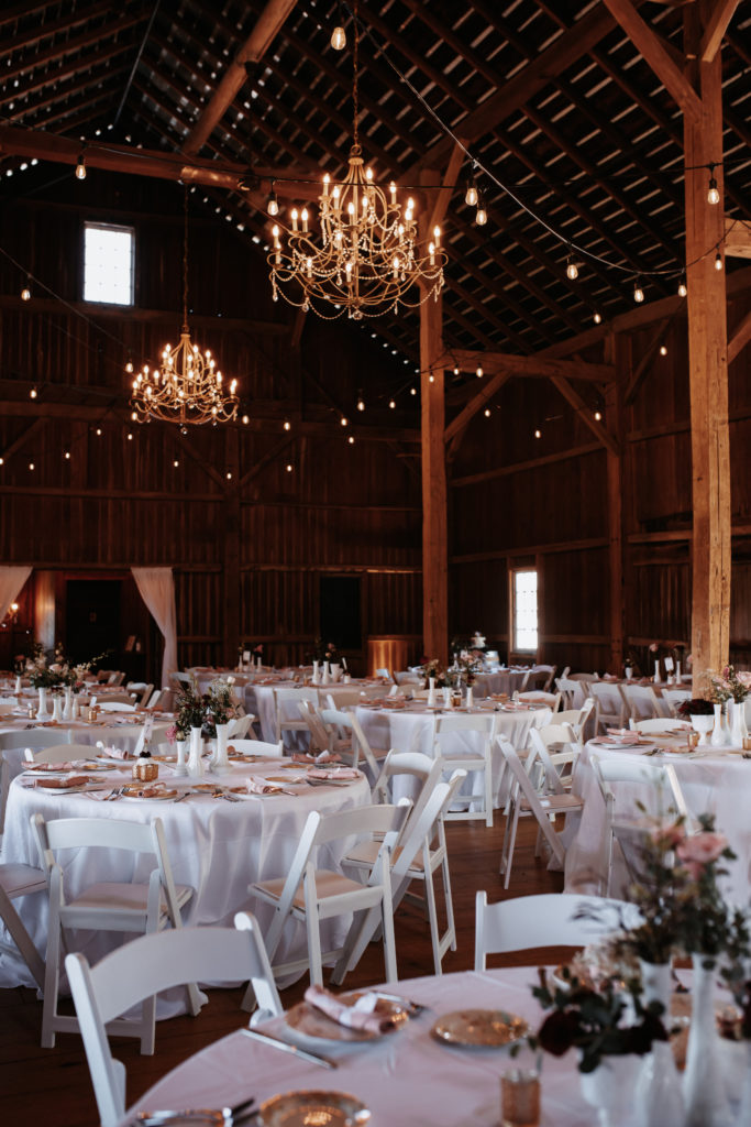Hidden Vineyard Wedding Barn reception space