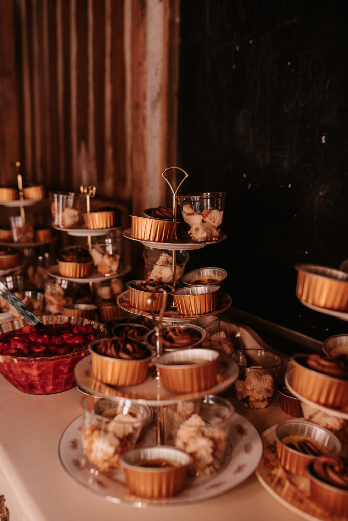 dessert table Hidden Vineyard Wedding Barn