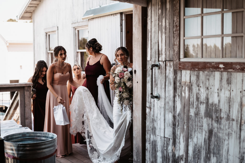 bride at Hidden Vineyard Wedding Barn