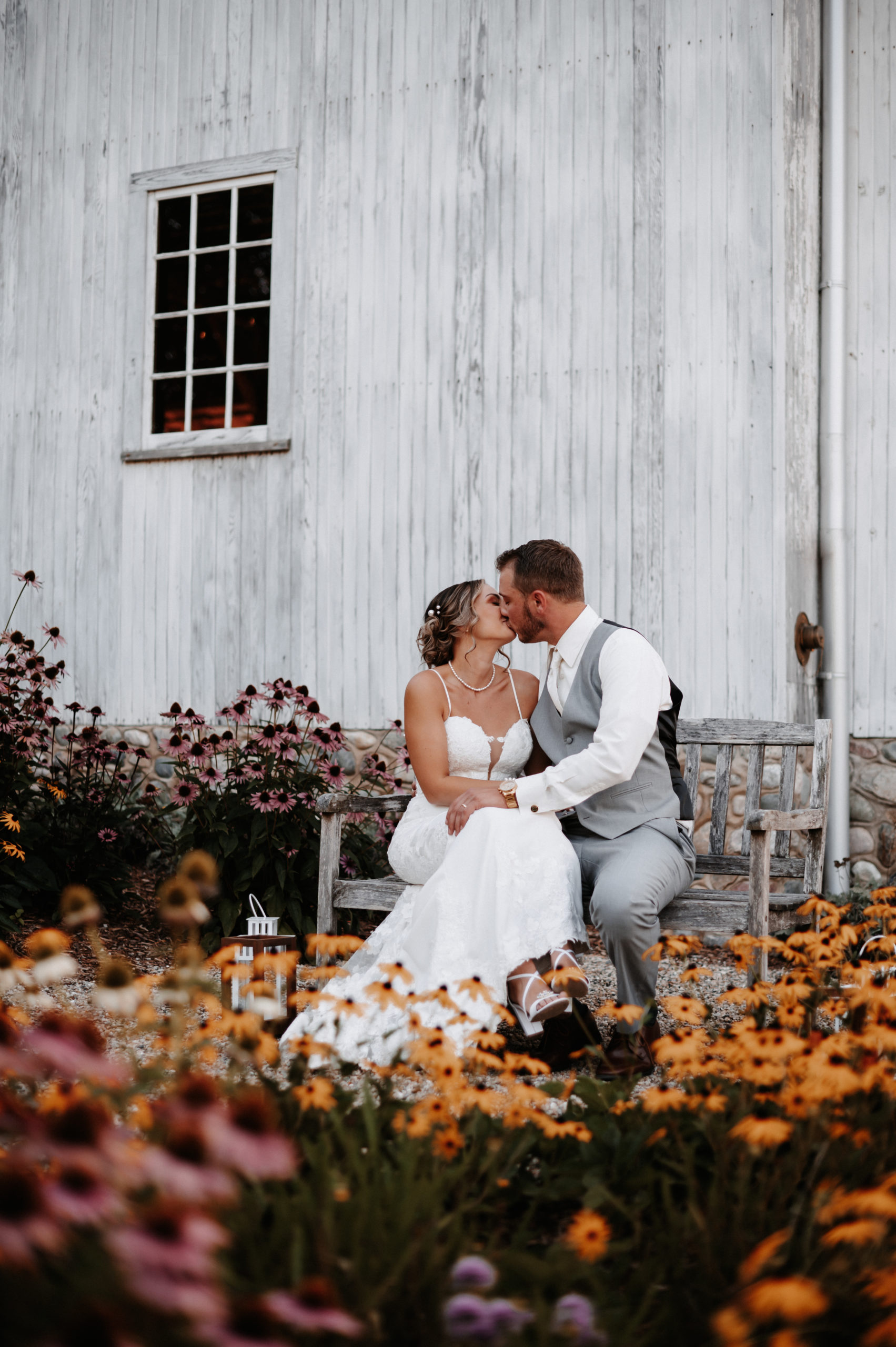 Hidden Vineyard Wedding Barn couple photos