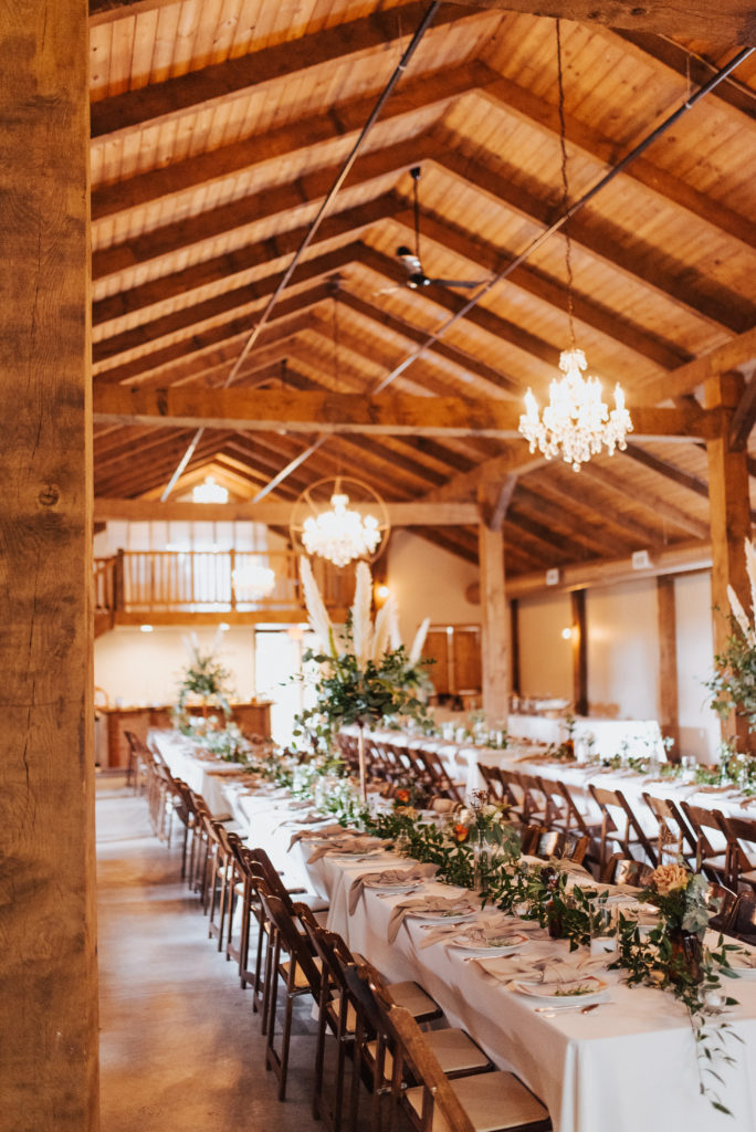 Reception space at Pine Tree Barn