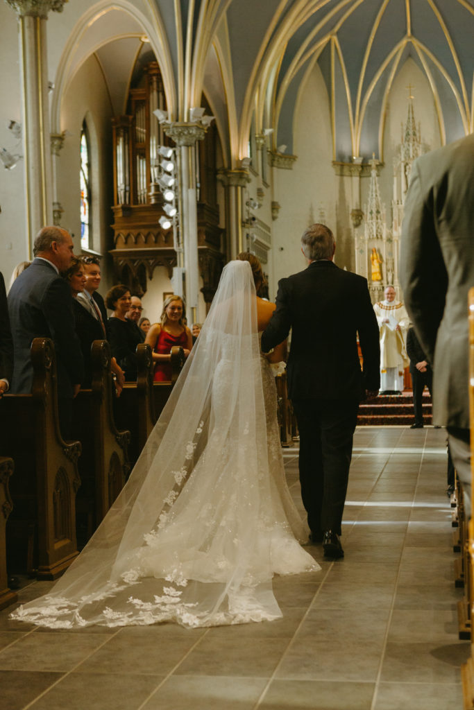 Cathedral of St. Andrew bride down aisle
