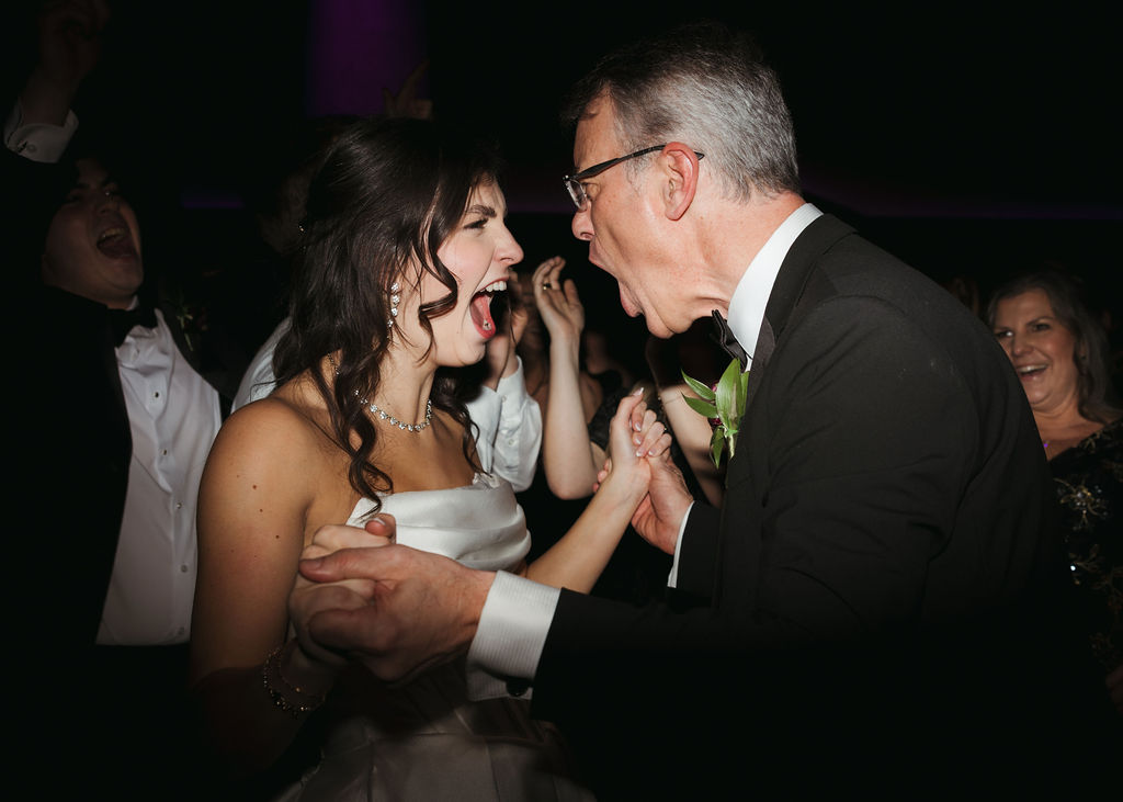 bride and dad dance floor photos