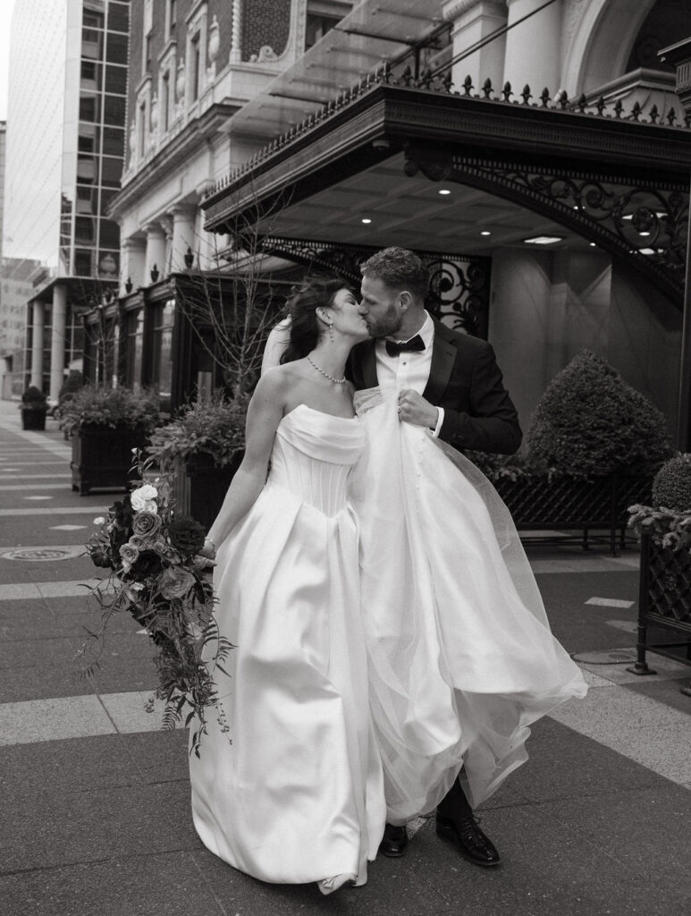 Husband and wife, city flats ballroom wedding Grand Rapids, michigan