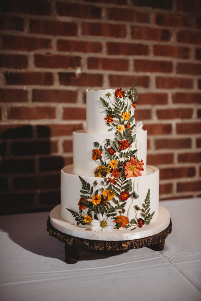 three tiered wedding cake