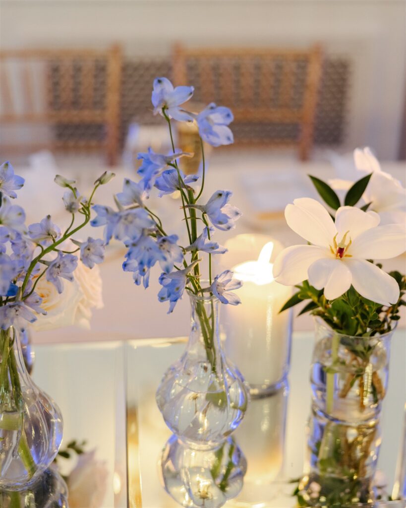 floral reception table layout