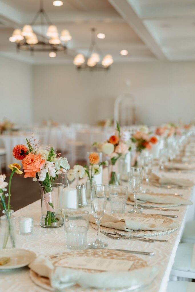 Table decor summer wedding florals