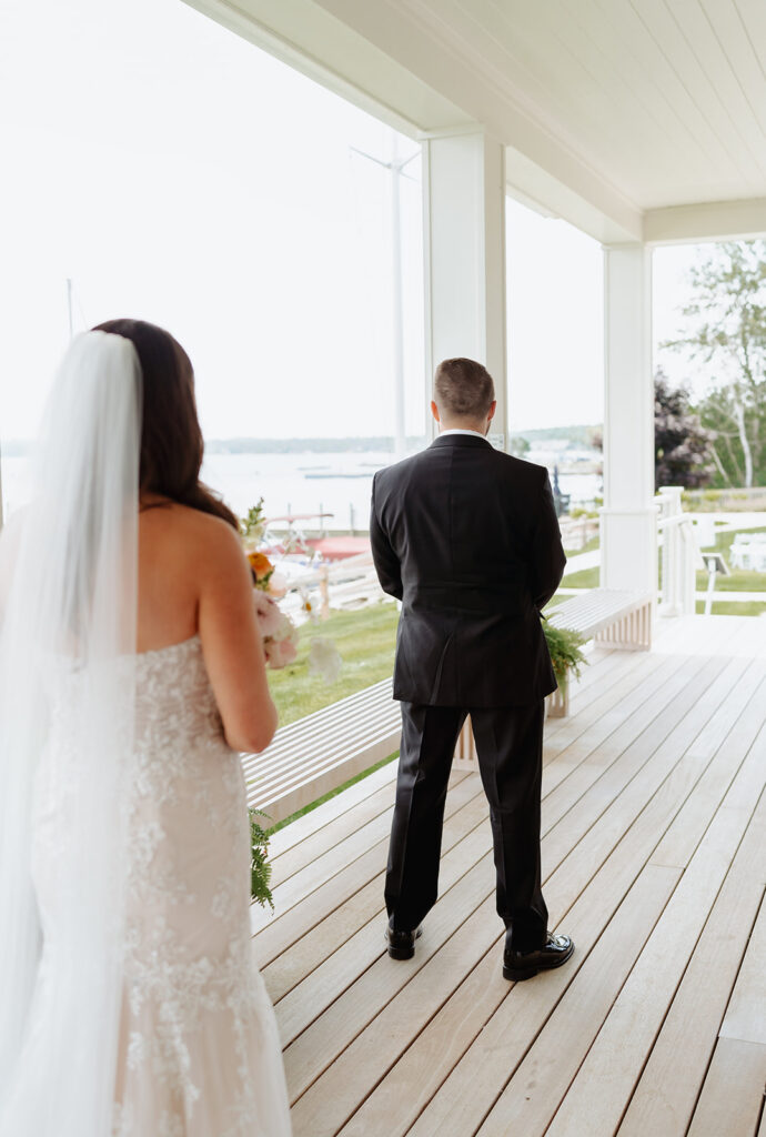 Bride and groom first look