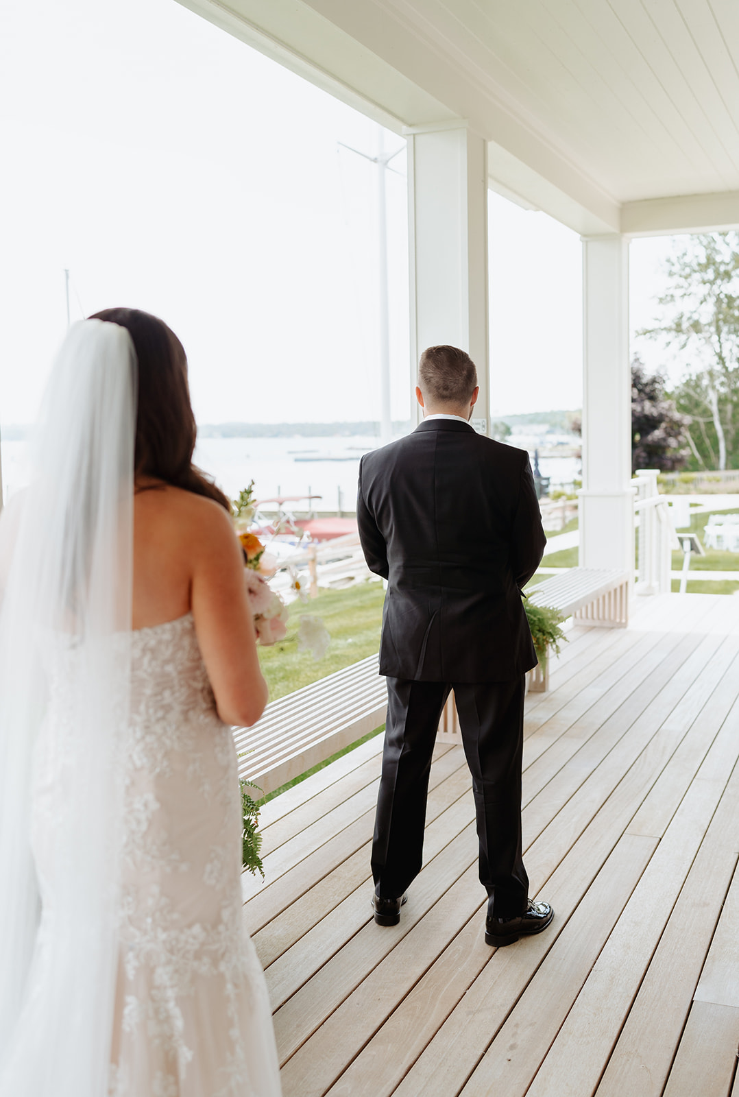 Bride and groom first look