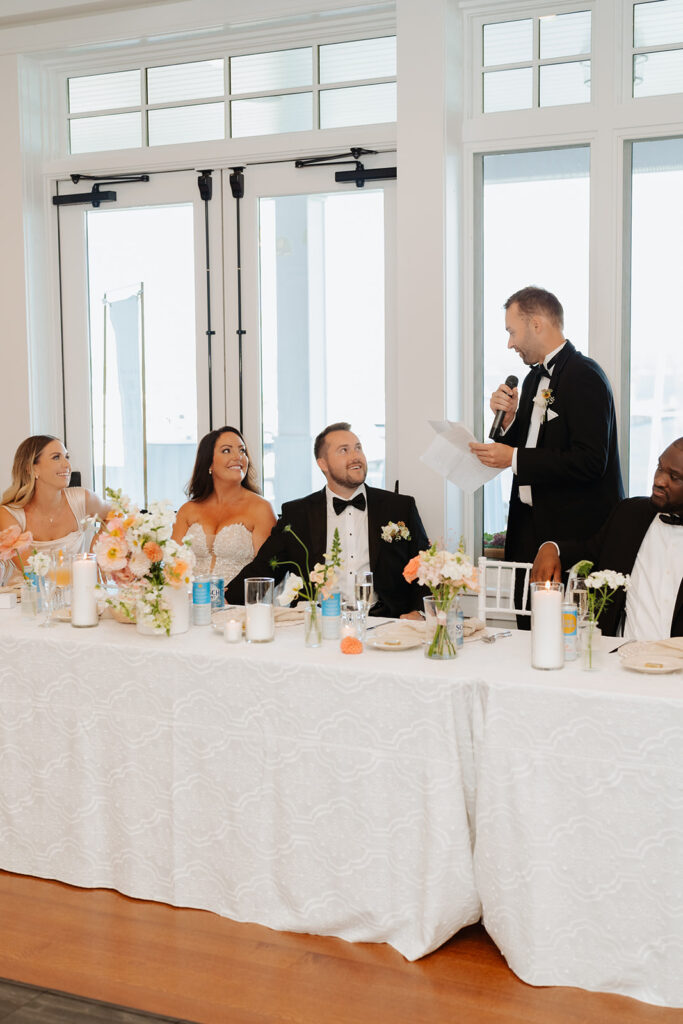 Wedding party speeches best man