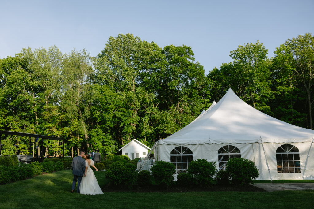 Apple blossom reception tent