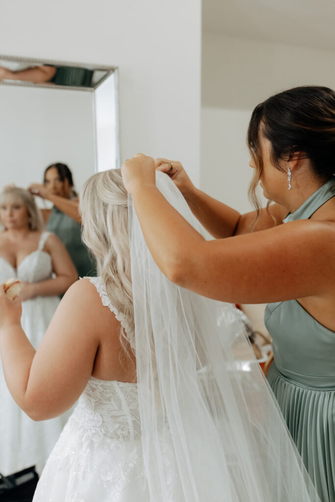 maid of honor and bride